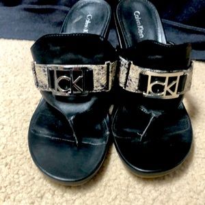 Calvin Klein slip on wedge sandals